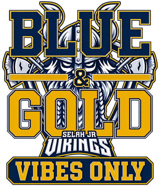 Blue and gold vibes only TSHIRT
