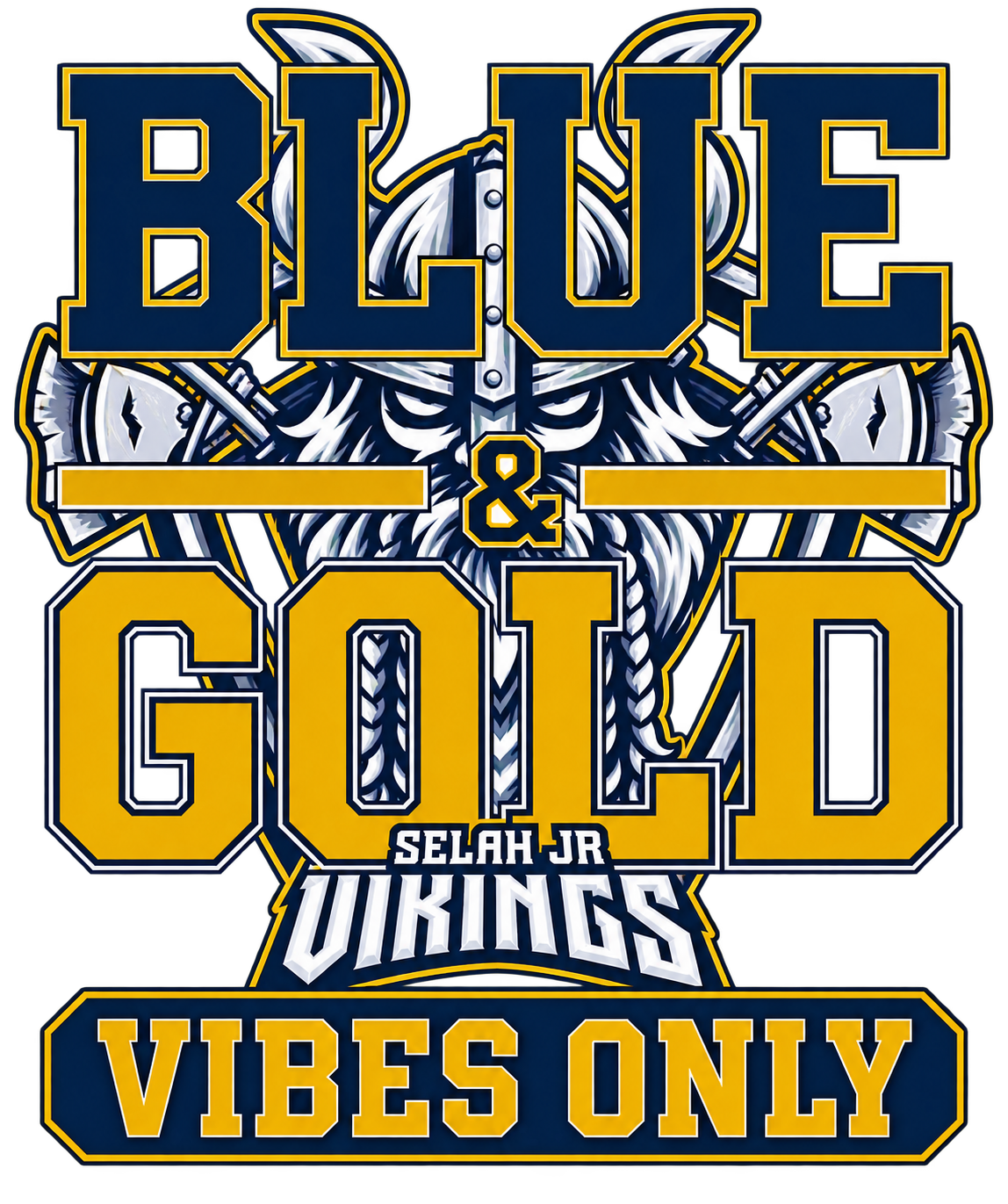 Blue and gold vibes only LONG SLEEVE TSHIRT