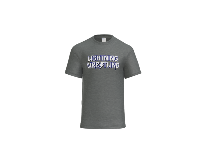graphite grey Lightning Wrestling tshirt