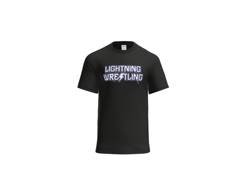 Lightning Wrestling black tshirt