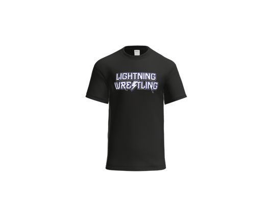 Lightning Wrestling black tshirt